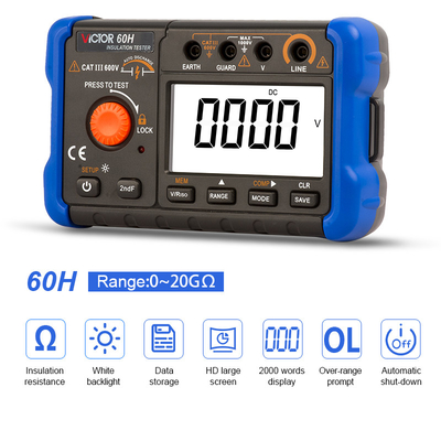 VICTOR60H ディスプレイ デジタル 隔熱 テスト 1000V データ 記録 メゴム 計