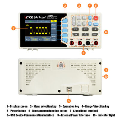 VICTOR 8045mini ミニサイズ テーブルトップ マルチメーター 30000 カウント DMM ベンチ型 マルチメーター